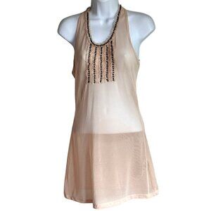 EUC Twelve by Twelve Los Angeles Long, Sheer, Fairycore Beaded Tank - Size Small
